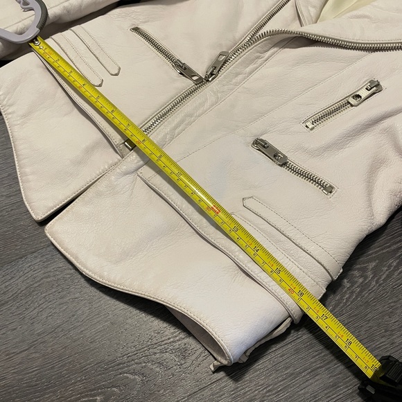 Balenciaga White Lamb Leather Biker Quilted Zip Jacket Celebrity Style EUC 38 - Picture 15 of 16